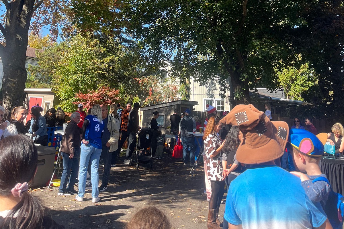 People enjoying the Elaine Jones Group Pumpkin Fest event.